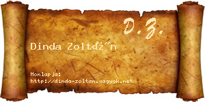 Dinda Zoltán névjegykártya