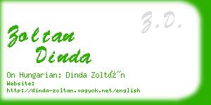 zoltan dinda business card